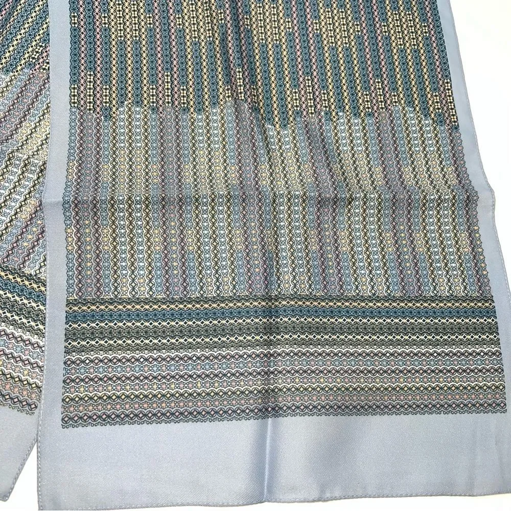 Lot of 3 Elegant Multicolor Silky Long Scarves Blue/Tan/Mauve